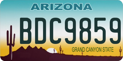 AZ license plate BDC9859