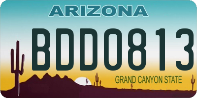 AZ license plate BDD0813