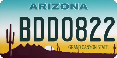 AZ license plate BDD0822