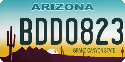 AZ license plate BDD0823