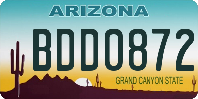 AZ license plate BDD0872