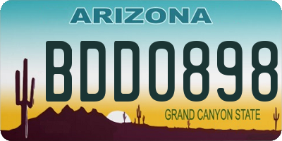 AZ license plate BDD0898