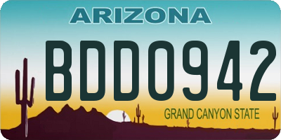 AZ license plate BDD0942