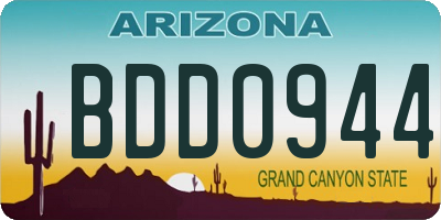 AZ license plate BDD0944