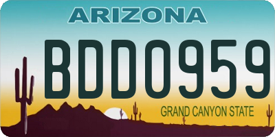 AZ license plate BDD0959