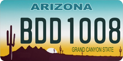 AZ license plate BDD1008
