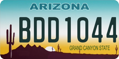 AZ license plate BDD1044