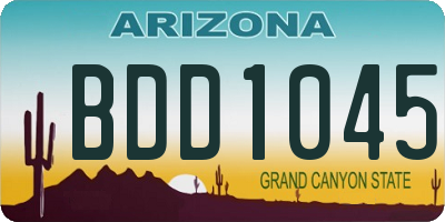 AZ license plate BDD1045
