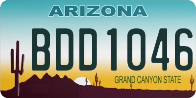 AZ license plate BDD1046