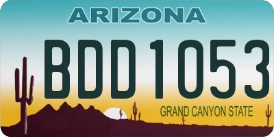 AZ license plate BDD1053