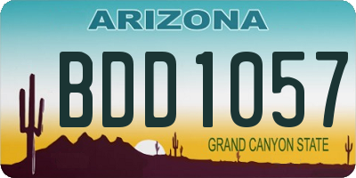 AZ license plate BDD1057