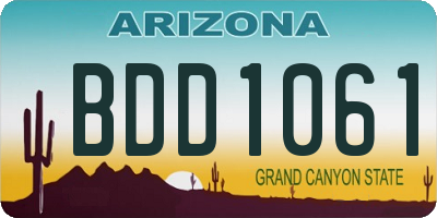 AZ license plate BDD1061