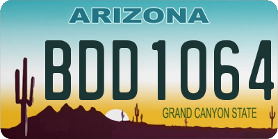 AZ license plate BDD1064