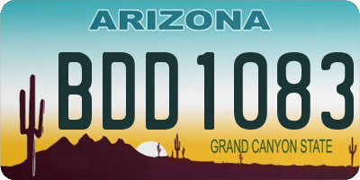 AZ license plate BDD1083
