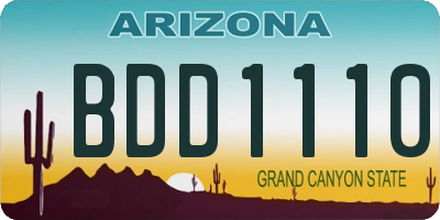 AZ license plate BDD1110