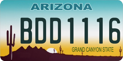 AZ license plate BDD1116