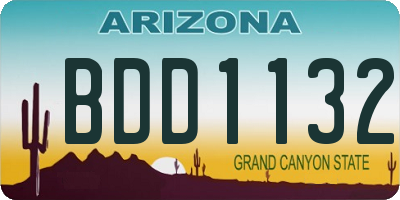 AZ license plate BDD1132