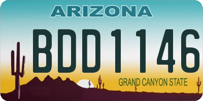 AZ license plate BDD1146