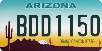 AZ license plate BDD1150