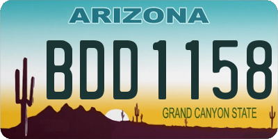 AZ license plate BDD1158