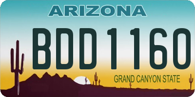 AZ license plate BDD1160