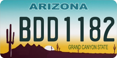 AZ license plate BDD1182