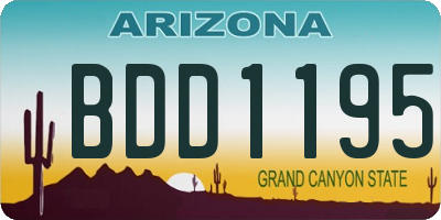 AZ license plate BDD1195