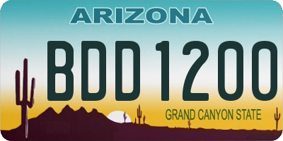 AZ license plate BDD1200