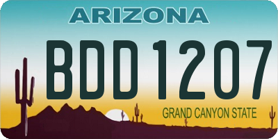 AZ license plate BDD1207