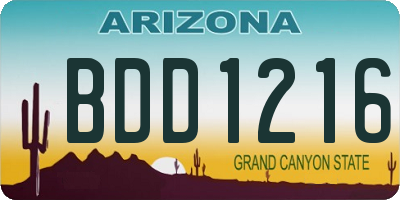 AZ license plate BDD1216
