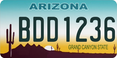 AZ license plate BDD1236