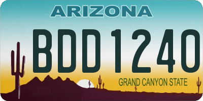 AZ license plate BDD1240