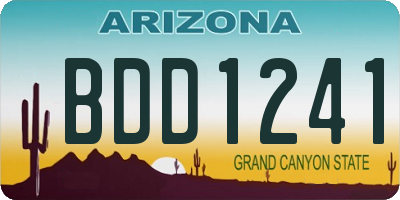 AZ license plate BDD1241
