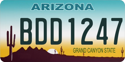AZ license plate BDD1247