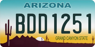 AZ license plate BDD1251