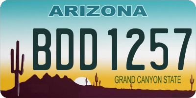 AZ license plate BDD1257