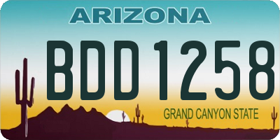 AZ license plate BDD1258