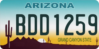 AZ license plate BDD1259