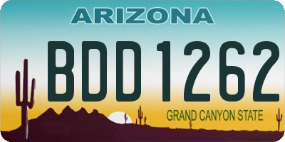 AZ license plate BDD1262