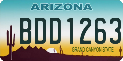 AZ license plate BDD1263