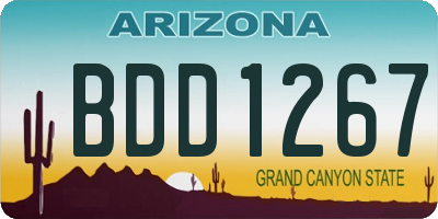 AZ license plate BDD1267