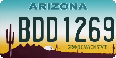 AZ license plate BDD1269