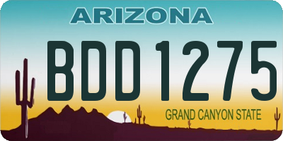 AZ license plate BDD1275