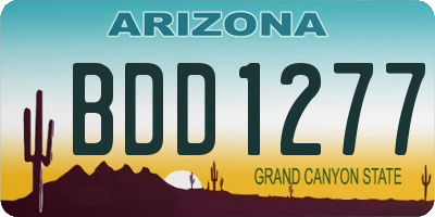 AZ license plate BDD1277