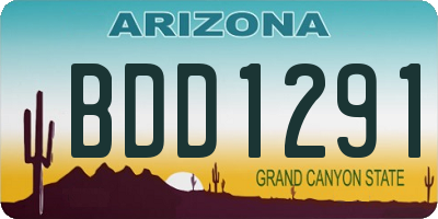 AZ license plate BDD1291