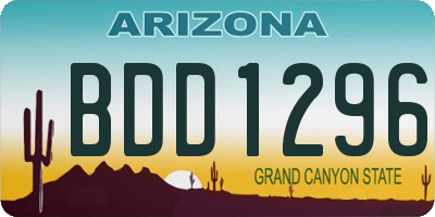 AZ license plate BDD1296