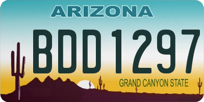 AZ license plate BDD1297
