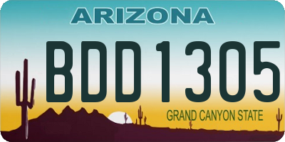 AZ license plate BDD1305