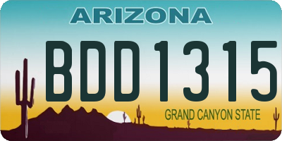 AZ license plate BDD1315