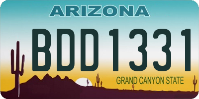 AZ license plate BDD1331